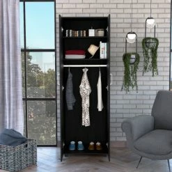 FM Furniture Glasgow Armoire, One Cabinet, Two Shelves Storage & Organization Black 17 FM Furniture Glasgow Armoire, One Cabinet, Two Shelves Storage & Organization Black -FM Furniture Shop unnamed file 1049