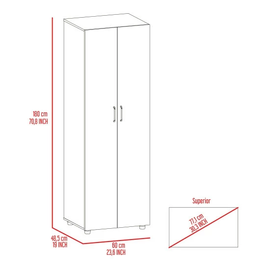 FM Furniture Glasgow Armoire, One Cabinet, Two Shelves Storage & Organization Black 9 FM Furniture Glasgow Armoire, One Cabinet, Two Shelves Storage & Organization Black - Image 9