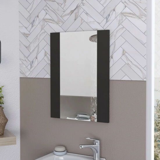 FM Furniture Mirror Praia, Looking Glass, Rectangular Shape Lighting & Mirrors Black Wengue 1 FM Furniture Mirror Praia, Looking Glass, Rectangular Shape Lighting & Mirrors Black Wengue