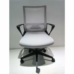 FM Furniture Cairns Medium Back Revolving Ergonomic Office Chair Accent Chairs White/black