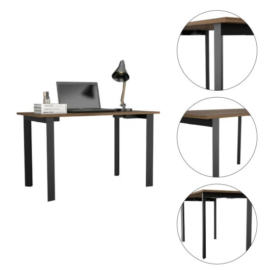 FM Furniture Marrakech Writing Desk, Four Steel Legs Coffee & Side Tables Mahogany 2 FM Furniture Marrakech Writing Desk, Four Steel Legs Coffee & Side Tables Mahogany - Image 2