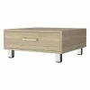 FM Furniture Kabul Coffee Table, Four Legs, Superior Top, One Drawer, Metal Handle Coffee & Side Tables Light Pine