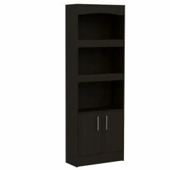 FM Furniture Durango Bookcase, Three Shelves, One Drawer Storage & Organization Black Wengue