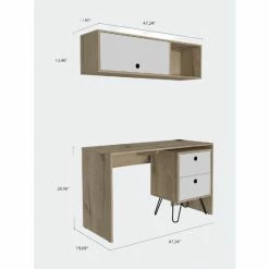 FM Furniture Cartagena Office Set, One Cabinet, One Shelf Complement, Two Drawers Storage & Organization Light Oak - White 9 FM Furniture Cartagena Office Set, One Cabinet, One Shelf Complement, Two Drawers Storage & Organization Light Oak - White -FM Furniture Shop unnamed file 1225