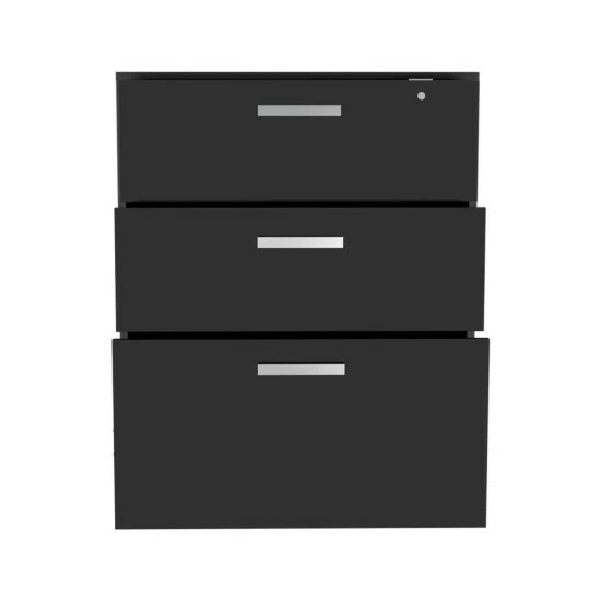 FM Furniture Penny Storage Cabinet, Three Drawers , Four Casters Storage & Organization Black Wengue 4 FM Furniture Penny Storage Cabinet, Three Drawers , Four Casters Storage & Organization Black Wengue - Image 4