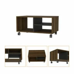 FM Furniture Lisboa Coffee Table, Four Casters, Three Shelves Coffee & Side Tables Walnut/black 7 FM Furniture Lisboa Coffee Table, Four Casters, Three Shelves Coffee & Side Tables Walnut/black -FM Furniture Shop unnamed file 126