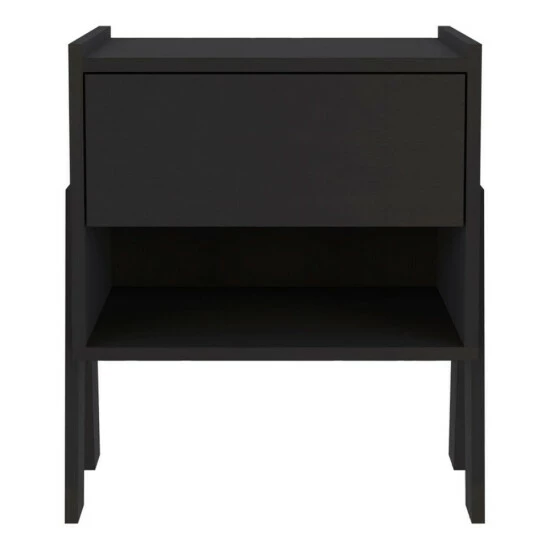 FM Furniture Hyacinth Nightstand, One Drawer, Open Shelf Coffee & Side Tables Black Wengue 4 FM Furniture Hyacinth Nightstand, One Drawer, Open Shelf Coffee & Side Tables Black Wengue - Image 4
