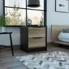 FM Furniture Washington Nightstand, Two Large Drawers Storage & Organization Lightoak/white