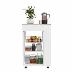 FM Furniture Shelton Kitchen Cart, Two Open Shelves, One Drawer, Four Caster Storage & Organization Black Wengue/light Oak 14 FM Furniture Shelton Kitchen Cart, Two Open Shelves, One Drawer, Four Caster Storage & Organization Black Wengue/light Oak -FM Furniture Shop unnamed file 1318