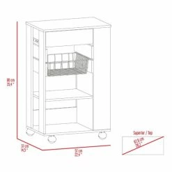 FM Furniture Shelton Kitchen Cart, Two Open Shelves, One Drawer, Four Caster Storage & Organization Black Wengue/light Oak 19 FM Furniture Shelton Kitchen Cart, Two Open Shelves, One Drawer, Four Caster Storage & Organization Black Wengue/light Oak -FM Furniture Shop unnamed file 1323