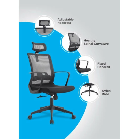 FM Furniture Townsville Full Back Revolving Ergonomic Office Chair Accent Chairs Black 7 FM Furniture Townsville Full Back Revolving Ergonomic Office Chair Accent Chairs Black - Image 7