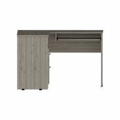 FM Furniture Raleigh L-Shaped Desk, Two Drawers, One Shelf, CPU Storage Coffee & Side Tables Black Wengue