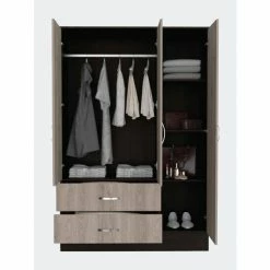 FM Furniture Florencia S Mirrored Armoire, Two Cabinets With Divisions, Two Drawers Black Wengue - Light Oak 8 FM Furniture Florencia S Mirrored Armoire, Two Cabinets With Divisions, Two Drawers Black Wengue - Light Oak -FM Furniture Shop unnamed file 1388