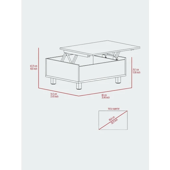 FM Furniture Boston Lift Top Coffee Table Coffee & Side Tables Dark Brown 6 FM Furniture Boston Lift Top Coffee Table Coffee & Side Tables Dark Brown - Image 6