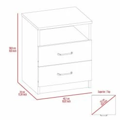 FM Furniture Oklahoma Nightstand, Two Drawers, One Shelf Storage & Organization Dark Brown -FM Furniture Shop unnamed file 1478