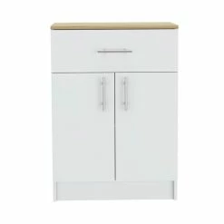 FM Furniture Oxford Pantry Cabinet, One Drawer, One Double Door Cabinet With Two Shelves Storage & Organization White - Light Oak
