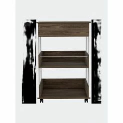 FM Furniture Edessa Bar Cabinet, Twelve Wine Cubbies, Two Shelves, Double Door Cabinet Storage & Organization Dark Walnut