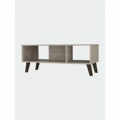 FM Furniture Oregon Coffee Table, Two Open Shelves, Four Legs Coffee & Side Tables Light Grey