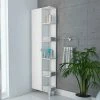 FM Furniture Los Angeles Corner Cabinet, Five Shelves, One Cabinet, Divisions Storage & Organization White