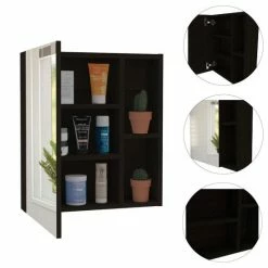 FM Furniture Lincoln Mirrored Medicine Cabinet, Five Interior Shelves Storage & Organization Black Wengue 10 FM Furniture Lincoln Mirrored Medicine Cabinet, Five Interior Shelves Storage & Organization Black Wengue -FM Furniture Shop unnamed file 1668