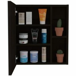 FM Furniture Lincoln Mirrored Medicine Cabinet, Five Interior Shelves Storage & Organization Black Wengue 14 FM Furniture Lincoln Mirrored Medicine Cabinet, Five Interior Shelves Storage & Organization Black Wengue -FM Furniture Shop unnamed file 1672