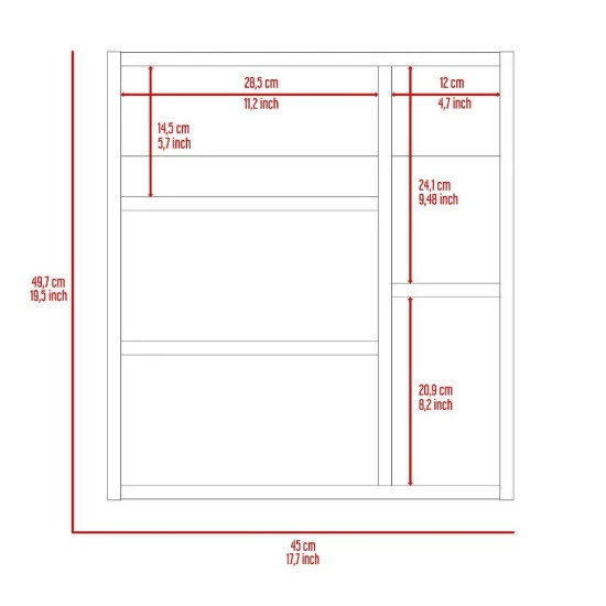 FM Furniture Lincoln Mirrored Medicine Cabinet, Five Interior Shelves Storage & Organization Black Wengue 8 FM Furniture Lincoln Mirrored Medicine Cabinet, Five Interior Shelves Storage & Organization Black Wengue - Image 8