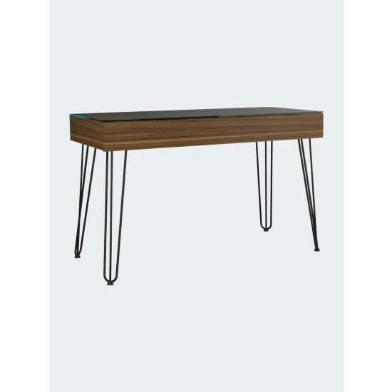 FM Furniture Kyoto 120 Writing Desk, Abstract Steel Legs, One Drawer Coffee & Side Tables Mahogany 1 FM Furniture Kyoto 120 Writing Desk, Abstract Steel Legs, One Drawer Coffee & Side Tables Mahogany