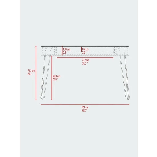FM Furniture Kyoto 120 Writing Desk, Abstract Steel Legs, One Drawer Coffee & Side Tables Mahogany 8 FM Furniture Kyoto 120 Writing Desk, Abstract Steel Legs, One Drawer Coffee & Side Tables Mahogany - Image 8