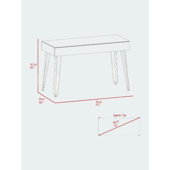 FM Furniture Kyoto 120 Writing Desk, Abstract Steel Legs, One Drawer Coffee & Side Tables Mahogany 9 FM Furniture Kyoto 120 Writing Desk, Abstract Steel Legs, One Drawer Coffee & Side Tables Mahogany - Image 9