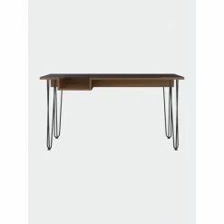 FM Furniture Kyoto 140 Writing Desk, Hairpin Legs, Open Shelf Coffee & Side Tables Mahogany