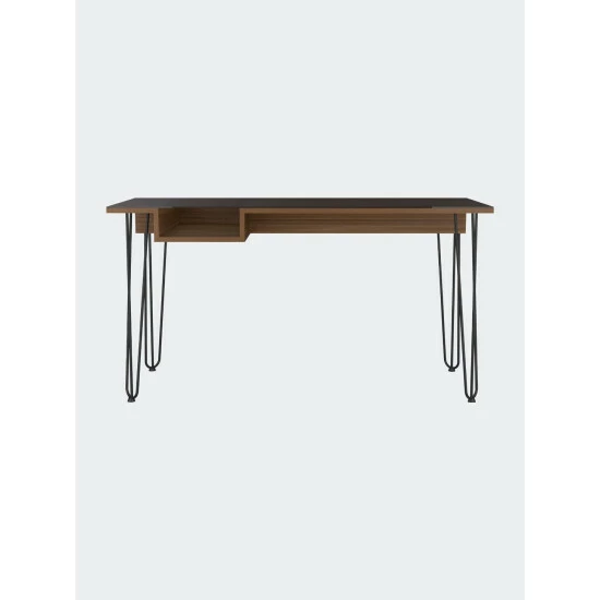 FM Furniture Kyoto 140 Writing Desk, Hairpin Legs, Open Shelf Coffee & Side Tables Mahogany 1 FM Furniture Kyoto 140 Writing Desk, Hairpin Legs, Open Shelf Coffee & Side Tables Mahogany