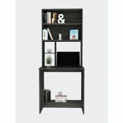 FM Furniture Sawgrass Writing Computer Desk, Hutch, Four Shelves Light Gray -FM Furniture Shop unnamed file 1876
