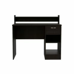 FM Furniture Charlotte Computer Desk, Two Shelves, One Drawer Coffee & Side Tables Black Wengue
