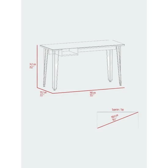FM Furniture Kyoto 140 Writing Desk, Hairpin Legs, Open Shelf Coffee & Side Tables Mahogany 7 FM Furniture Kyoto 140 Writing Desk, Hairpin Legs, Open Shelf Coffee & Side Tables Mahogany - Image 7