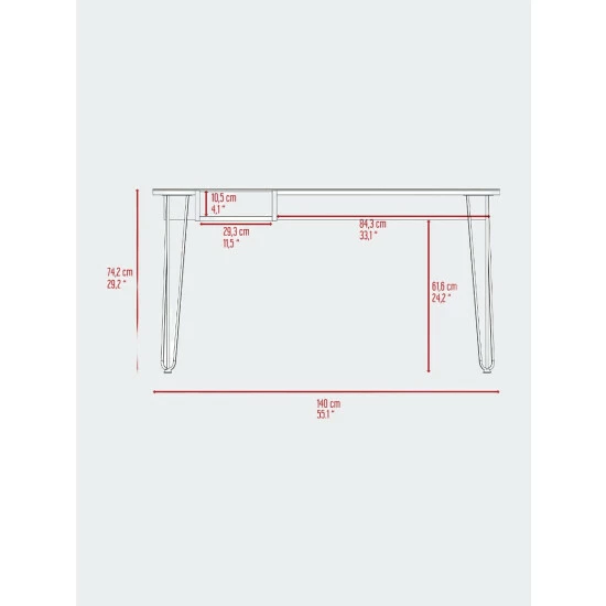 FM Furniture Kyoto 140 Writing Desk, Hairpin Legs, Open Shelf Coffee & Side Tables Mahogany 8 FM Furniture Kyoto 140 Writing Desk, Hairpin Legs, Open Shelf Coffee & Side Tables Mahogany - Image 8