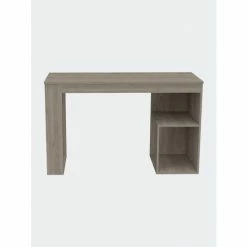 FM Furniture Crossett Writing Desk , Two Shelves Light Gray