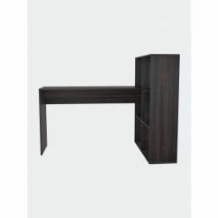 FM Furniture Detroit L-Shaped Desk, Six Shelves Coffee & Side Tables Carbon Espresso