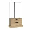FM Furniture Odessa Connect Two Drawer Closet, Metal Rods Storage & Organization Light Oak