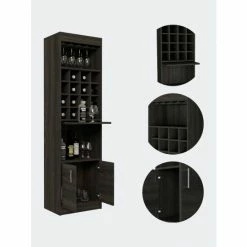 FM Furniture Illinois Bar Cabinet, Six Bottle Cubbies, One Cabinet , Eight Wine Glass Racks, One Open Shelf Storage & Organization Smokey Oak 11 FM Furniture Illinois Bar Cabinet, Six Bottle Cubbies, One Cabinet , Eight Wine Glass Racks, One Open Shelf Storage & Organization Smokey Oak -FM Furniture Shop unnamed file 2