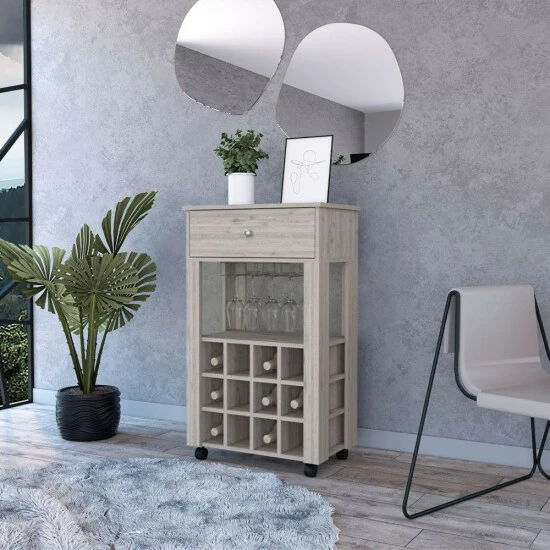 FM Furniture Hamburg Coffee Table, One Open Shelf, One Drawer Coffee & Side Tables Dark Walnut 4 FM Furniture Hamburg Coffee Table, One Open Shelf, One Drawer Coffee & Side Tables Dark Walnut - Image 4