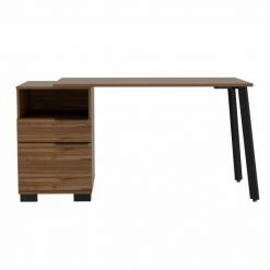 FM Furniture Petra Writing Desk, One Shelf, One Cabinet, One Drawer Coffee & Side Tables Mahogany