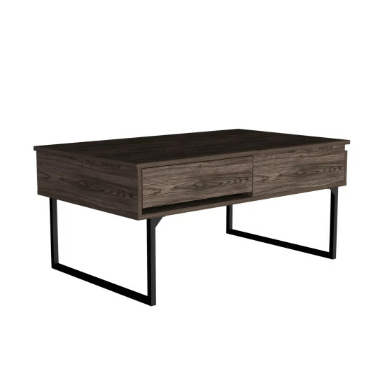 FM Furniture Hamilton Liftable Top Coffee Table, One Drawer Coffee & Side Tables Dark Walnut 3 FM Furniture Hamilton Liftable Top Coffee Table, One Drawer Coffee & Side Tables Dark Walnut - Image 3