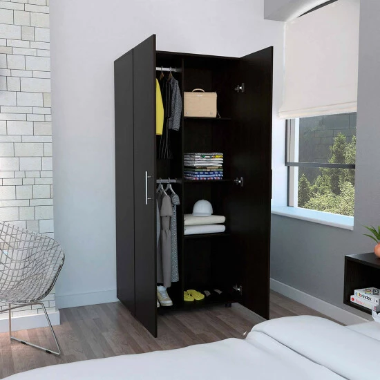 FM Furniture Texas Clothing Armoire Cabinet Black Wengue 6 FM Furniture Texas Clothing Armoire Cabinet Black Wengue - Image 6