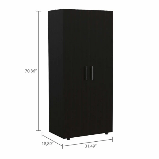 FM Furniture Texas Clothing Armoire Cabinet Black Wengue 7 FM Furniture Texas Clothing Armoire Cabinet Black Wengue - Image 7
