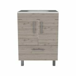 FM Furniture Othello Single Bathroom Vanity, Double Door Cabinet, One Drawer Storage & Organization Black Wengue