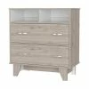 FM Furniture Portobelo Two Drawer Dresser, Two Shelves, Superior Top, Four Legs Black Wengue