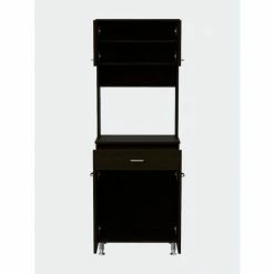 FM Furniture Bay Area Pantry, Two Door Cabinets, One Drawer, Four Adjustable Metal Legs Tools & Accessories Black Wengue