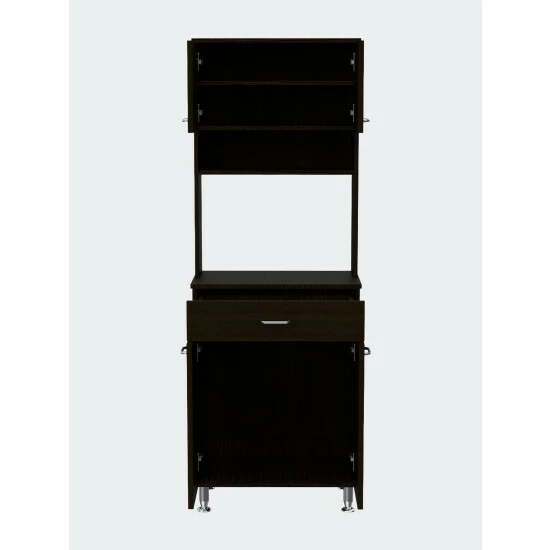 FM Furniture Bay Area Pantry, Two Door Cabinets, One Drawer, Four Adjustable Metal Legs Tools & Accessories Black Wengue 1 FM Furniture Bay Area Pantry, Two Door Cabinets, One Drawer, Four Adjustable Metal Legs Tools & Accessories Black Wengue