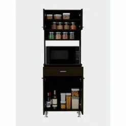 FM Furniture Bay Area Pantry, Two Door Cabinets, One Drawer, Four Adjustable Metal Legs Tools & Accessories Black Wengue 12 FM Furniture Bay Area Pantry, Two Door Cabinets, One Drawer, Four Adjustable Metal Legs Tools & Accessories Black Wengue -FM Furniture Shop unnamed file 487