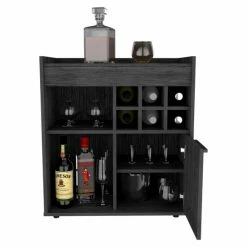 FM Furniture Leeds Bar Cabinet, One Cabinet, Divisions, Two Concealed Shelves, Six Cubbies For Liquors Storage & Organization Smokey Oak 11 FM Furniture Leeds Bar Cabinet, One Cabinet, Divisions, Two Concealed Shelves, Six Cubbies For Liquors Storage & Organization Smokey Oak -FM Furniture Shop unnamed file 502